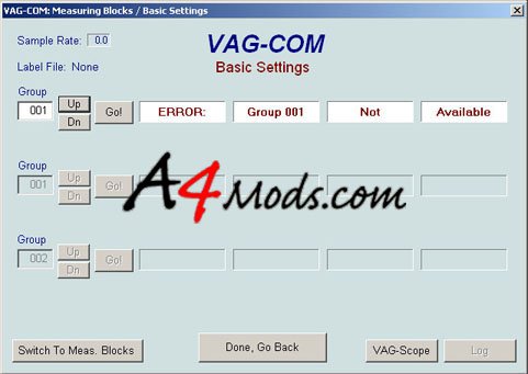 B6 Audi A4 - OBDTool Vag Com Auto Level Error
